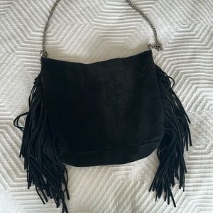 Black fringe purse
